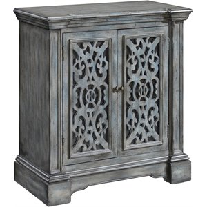 coast to coast imports midvale texture grey blue two door cabinet