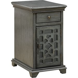 coast to coast imports joplin texture grey one drawer one door chairside cabinet