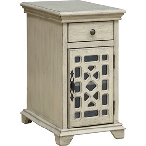 coast to coast imports millstone texture ivory 1-drawer/door chairside cabinet