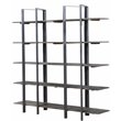Coast To Coast Imports Aspen Court Solid Wood and Iron V-Shaped Etagere in Brown