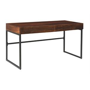 coast to coast imports jupiter warm brown wood writing desk with golden tones