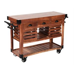 coast to coast imports hatch light natural wood three drawer cart