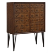 Coast to Coast Imports Oxford Distressed Brown Wood Two Door Bar Cabinet