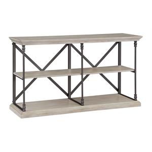 coast to coast imports console - sandy brown with pewter frame