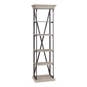 coast to coast imports etagere - sandy brown with pewter frame