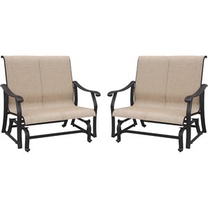 shield outdoor comfort care trinity patio loveseat glider in sling (set of 2)
