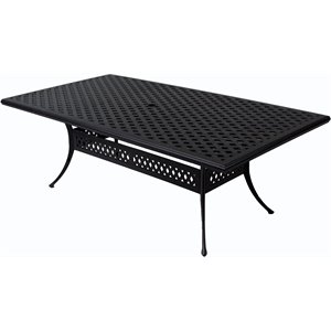 shield outdoor comfort care weave metal patio dining table in black