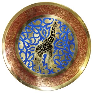 natural geo giraffe decorative brass accent plate in gold