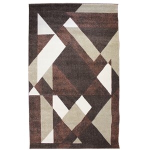 natural geo jasmine geometric abstract chocolate/brown area rug