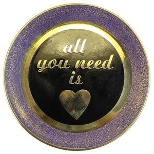 natural geo all you need is love wall hanging brass accent plate