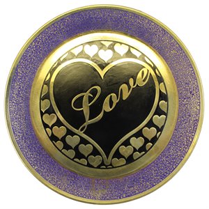 natural geo loving heart wall hanging brass accent plate