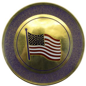 natural geo usa flag wall hanging brass accent plate