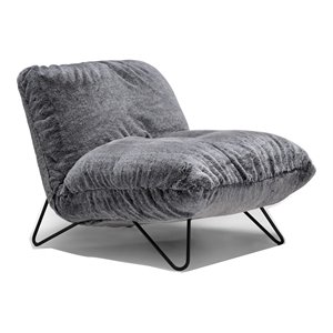 sofas to go maverick contemporary fabric chair in vegan fur/gray & black
