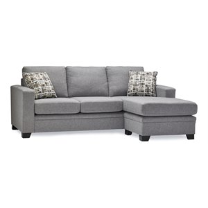 sofas to go bond fabric sectional with reversible chaise in taylor gray/espresso