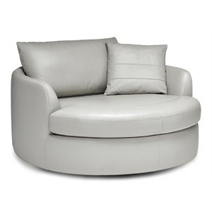 sofas to go tisha contemporary top grain leather accent chair in foca gray