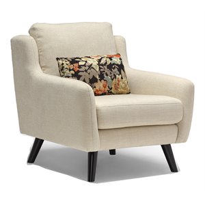 sofas to go bella polyester fabric accent chair in elliott sand beige/espresso