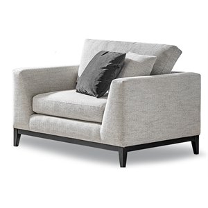 sofas to go koko transitional fabric chair in majestic pearl/gray and black