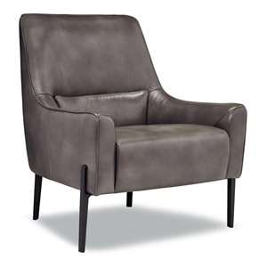 sofas to go kenzo contemporary leather accent chair in madison gray/black