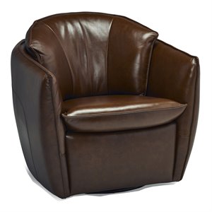 sofas to go mack swivel contemporary leather accent chair in old walnut