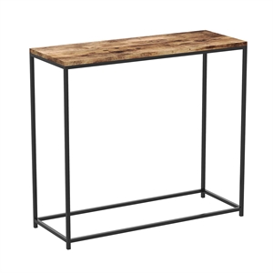 Safdie & Co. 31&quotL Black Metal Console Table in Brown Reclaimed Wood