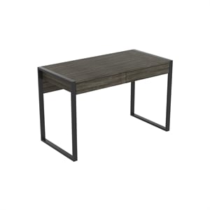 Safdie & Co. 47&quotL 2-Drawers Black Metal Computer Desk in Dark Grey