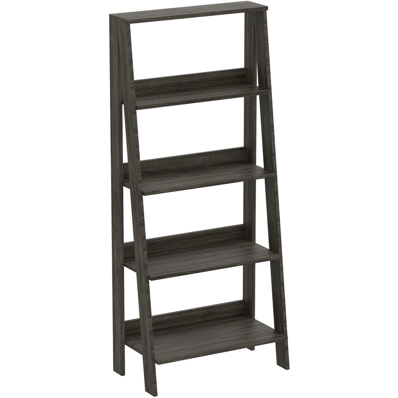Safdie & Co. 55"H 5Tier Wall Shelf in Dark Grey Cymax Business