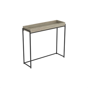 Safdie & Co. 39.5&quotL Sunken Tray Console Table in Dark Taupe