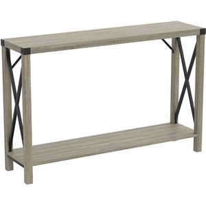 Safdie & Co. 46&quotL 1-Shelf Metal Sides Console Table in Dark Taupe