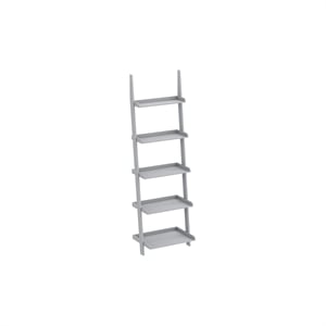 Safdie & Co. 70&quotH 5-Tier Wall Shelf with Borders in Light Grey