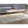 Safdie & Co. Engineered Wood and Metal Coffee Table in Marble/Gold
