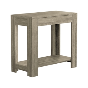 Safdie & Co. 24&quotL 1-Drawer 1-Shelf Accent Table in Dark Taupe