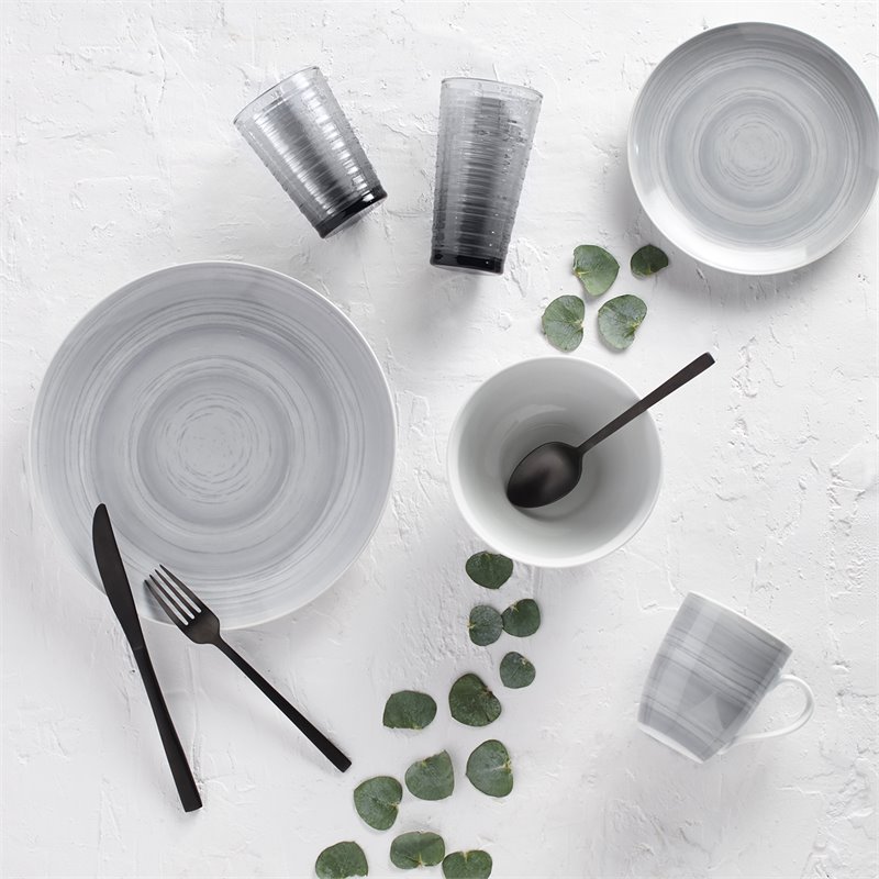 Safdie & Co. Porcelain Dinnerset 16 Piece Porcelain Grey Stone