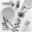 Safdie & Co. Porcelain Dinnerset 16 Piece Porcelain Grey Stone