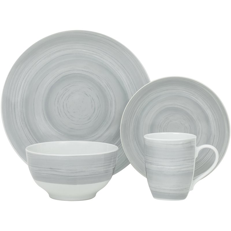 Safdie & Co. Porcelain Dinnerset 16 Piece Porcelain Grey Stone