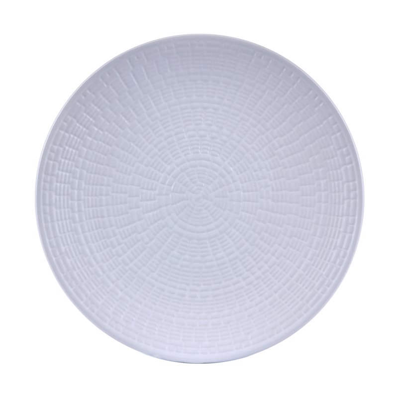 Safdie & Co. Stoneware Dinnerset 12 Piece Embossed White Medallion