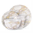 Safdie & Co. Porcelain Dinnerset 16 Piece Gold Marble