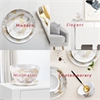 Safdie & Co. Porcelain Dinnerset 16 Piece Gold Marble