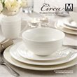 Safdie & Co. New Bone Dinnerset 16 Piece Embossed Round Rim Circa in White