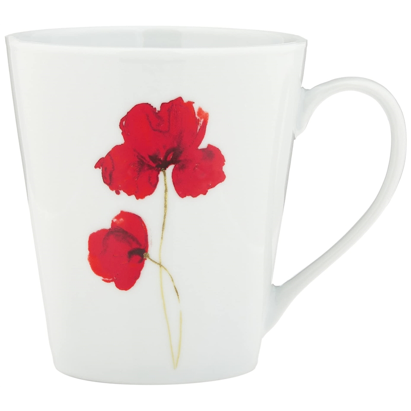 Safdie & Co. Porcelain Dinnerset 16 Piece Round Rim Ruby Poppi