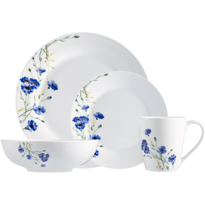 Ensemble de vaisselle en porcelaine de Safdie & Co., motif floral, 16  pièces HK02323