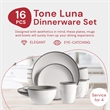 Safdie & Co. Stoneware Dinnerset 16 Piece 2-Tone Luna