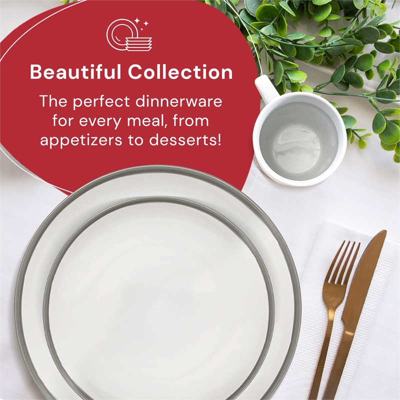 Safdie & Co. Stoneware Dinnerset 16 Piece 2-Tone Luna