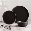 Safdie & Co. Stoneware Dinnerset 12 Piece 2-Tone Cylinder Matte Black