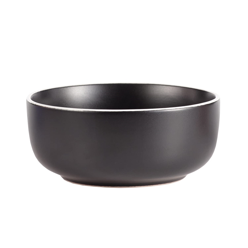 Safdie & Co. Stoneware Dinnerset 12 Piece 2-Tone Cylinder Matte Black