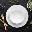 Safdie & Co. Porcelain Dinnerset 12 Piece Porcelain White Coupe Orbit
