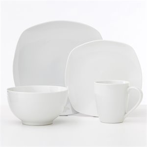Safdie & Co. Porcelain Dinnerset 16 Piece Metric Soft Square