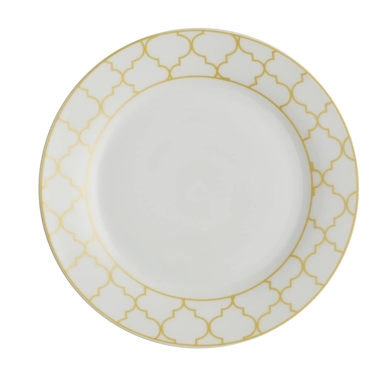 Safdie & Co. Porcelain Dinnerset 12 Piece Gold Jacquard