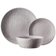 Safdie & Co. Stoneware Dinnerset 12 Piece Grey Linen Embossed