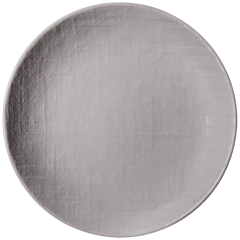 Safdie & Co. Stoneware Dinnerset 12 Piece Grey Linen Embossed