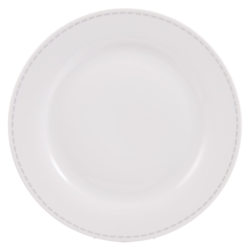 Safdie & Co. Porcelain Dinnerset 12 Piece Rim Rustic Cottage Grey/White